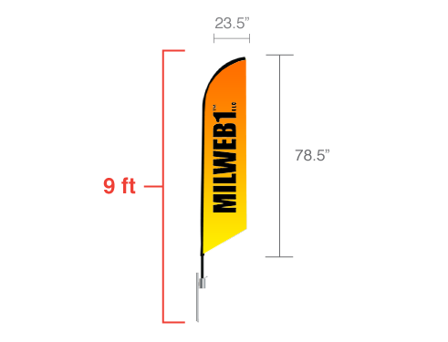 9' Feather Angled Flag - Milweb1