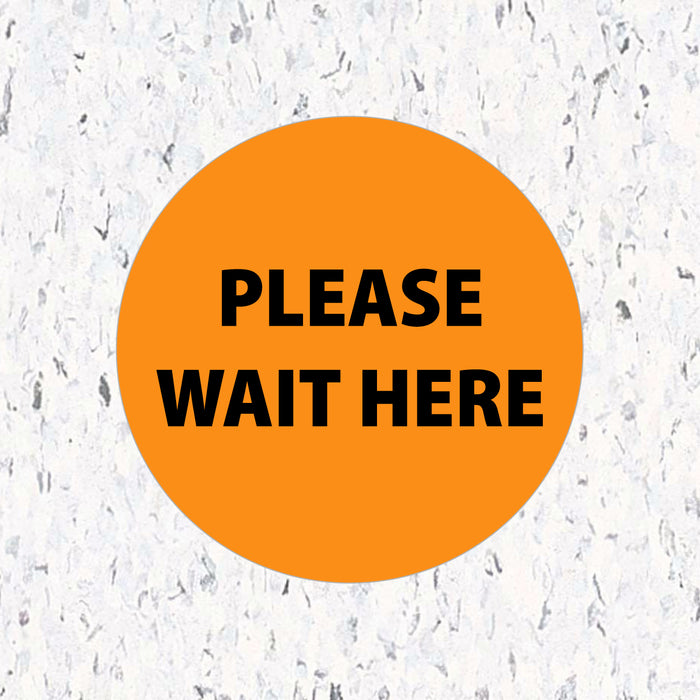 Please Wait Here Circle - Floor Decal - Milweb1