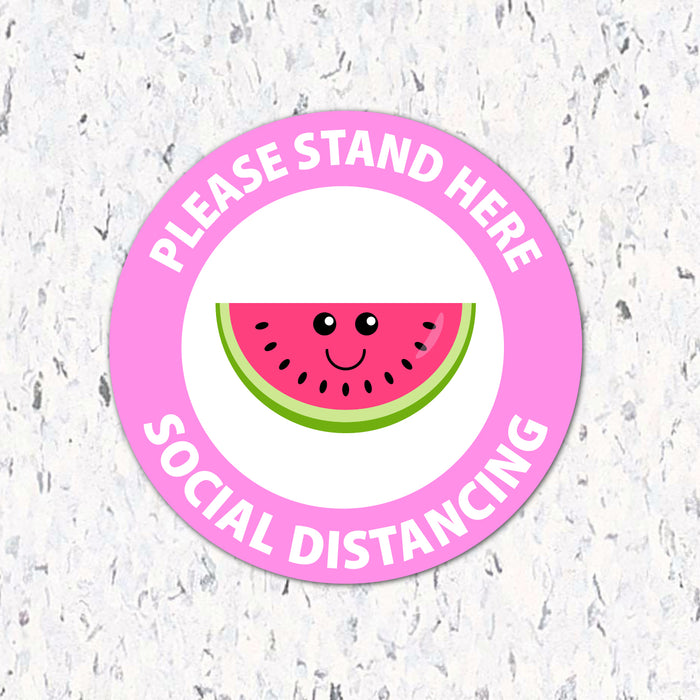 Kids Please Stand Here Fruit - Social Distancing Floor Decal - Milweb1