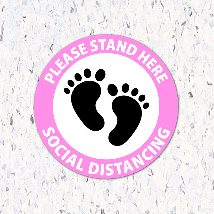 Please Stand Here Feet - Social Distancing Floor Decal - Milweb1