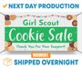 Cookie Sale Girl Scout / Cookies Scouts - Vinyl Banner - Sign - Free Overnight Shipping - Milweb1