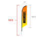 18' Feather Angled Flag - Milweb1