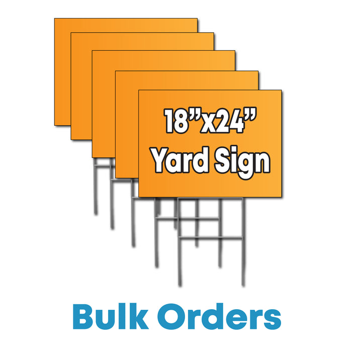 Bulk Packs - 18"x24" Yard Sign Double Sided with Stakes - Milweb1