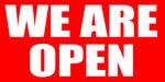 We Are Open Horizontal - 13oz Vinyl Banner - Milweb1