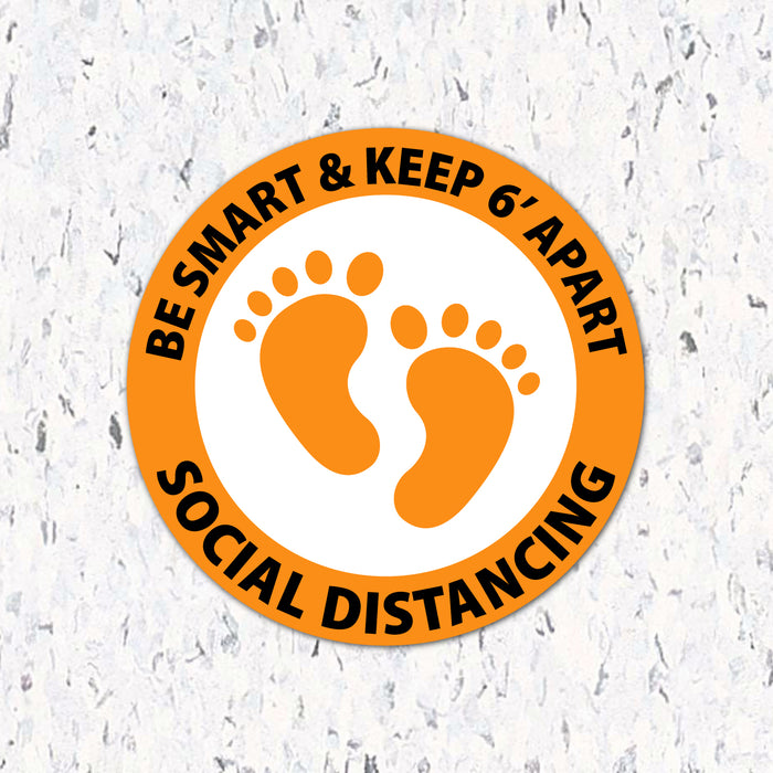 Be Smart & Stand 6' Apart Feet- Social Distancing Floor Decal - Milweb1