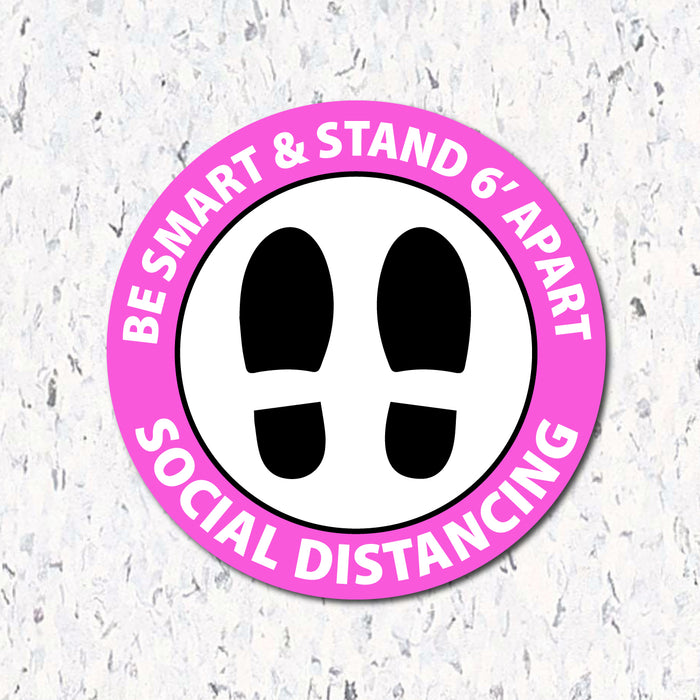 Be Smart & Stand 6' Apart - Social Distancing Floor Decal - Milweb1