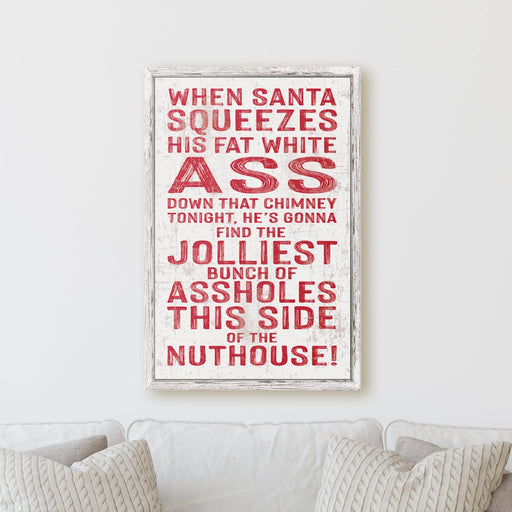 Jolliest Bunch Santa Squeezes - Canvas Print - Milweb1