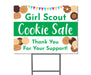 Cookie Sale / Girl Scout Sale Cookies - Double Sided Yard Sign with Stakes Sign - Milweb1