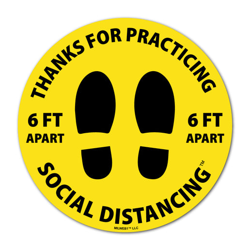 Social Distancing Floor Decals - Thanks For Practicing - Milweb1