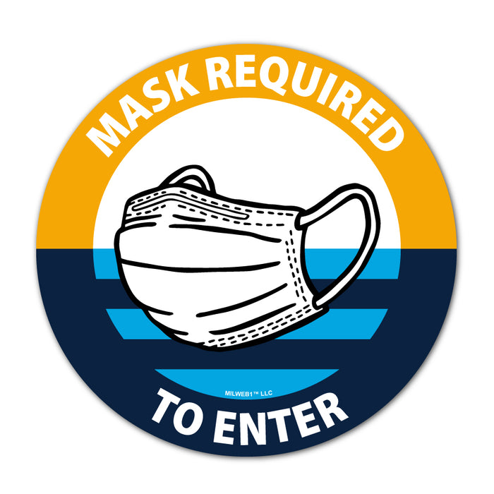 Milwaukee Flag Themed - Mask Required To Enter Window Decal - Milweb1