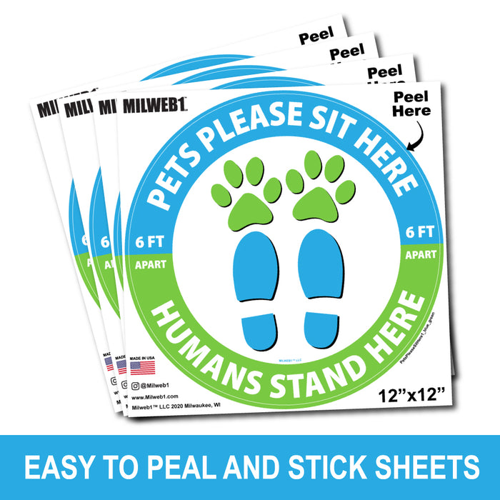 Pets Please Sit Here / Humans Stand Here - Floor Decals - Milweb1
