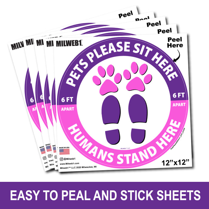 Pets Please Sit Here / Humans Stand Here - Floor Decals - Milweb1