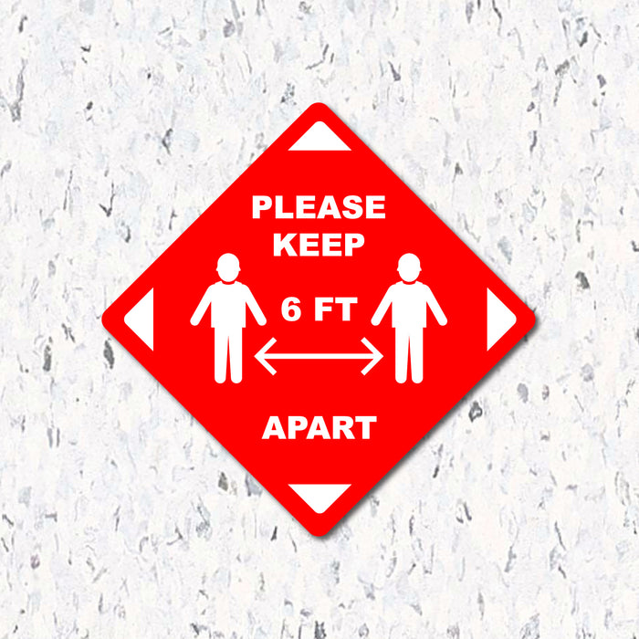 Please Keep 6 Feet Apart - Diamond Shaped - Milweb1