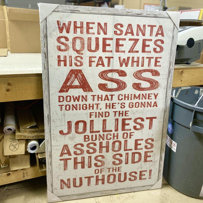 Jolliest Bunch Santa Squeezes - Canvas Print - Milweb1