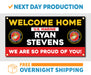 Welcome Home U.S. Marine Corps / United States Military Customizable - Vinyl Banner - Sign - Free Overnight Shipping - Milweb1