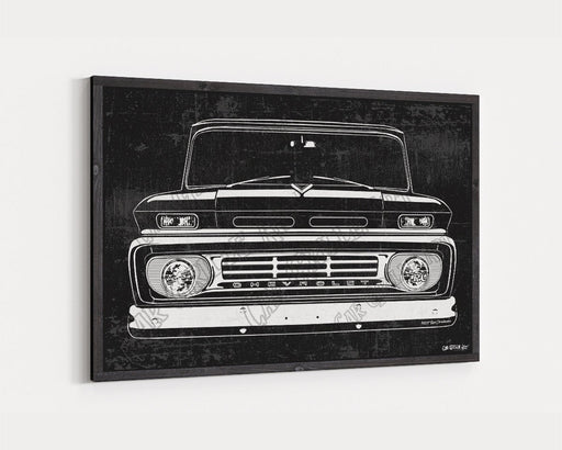 1962 C10 Chevrolet Chevy Truck CarGrilleArt TM | Sign Car Auto Man Cave Art Grill Garage Men Gifts Wall Decor Canvas Print
