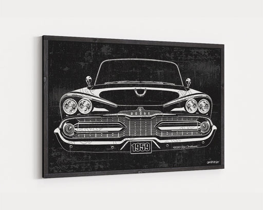 1959 Dodge Coronet CarGrilleArt™ | Sign Car Auto Man Cave Art Grill Garage Men Gifts Wall Decor Canvas Print