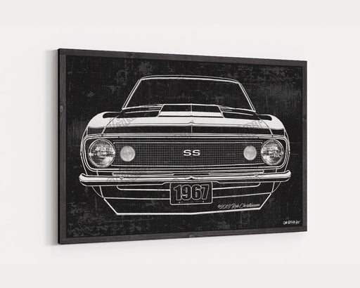 1967 Chevrolet Chevy Camaro SS Super Sport CarGrilleArt TM | Sign Car Auto Man Cave Art Grill Garage Men Gifts Wall Decor Canvas Print