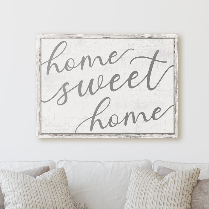 Home Sweet Home Sign Modern Family House Farmhouse Established Vintage Rustic Warm | Wall Decor Canvas Print