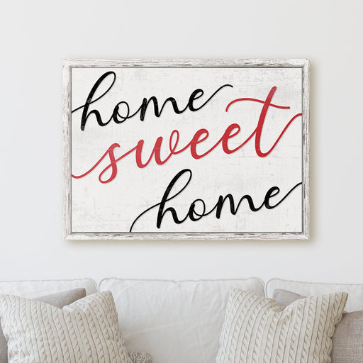 Home Sweet Home Sign Modern Family House Farmhouse Established Vintage Rustic Warm | Wall Decor Canvas Print