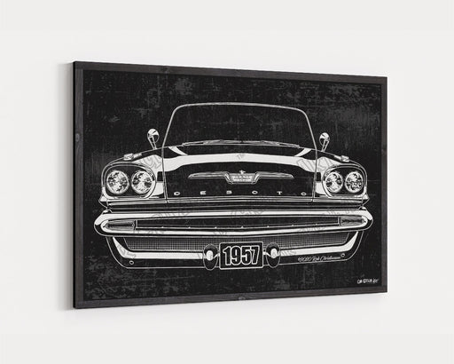1957 DeSoto Adventurer CarGrilleArt™ | Sign Car Auto Man Cave Art Grill Garage Men Gifts Wall Decor Canvas Print