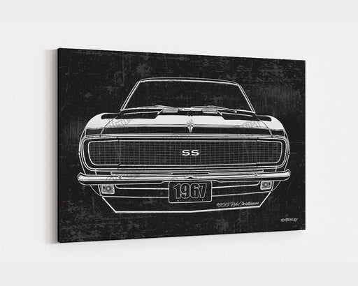 1967 Chevrolet Chevy Camaro SS/RS Super Sport CarGrilleArt TM | Sign Car Auto Man Cave Art Grill Garage Men Gifts Wall Decor Canvas Print - Milweb1