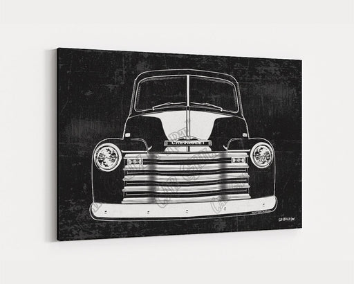 1947-53 3100 Chevrolet Chevy Truck CarGrilleArt TM | Sign Car Auto Man Cave Art Grill Garage Men Gifts Wall Decor Canvas Print