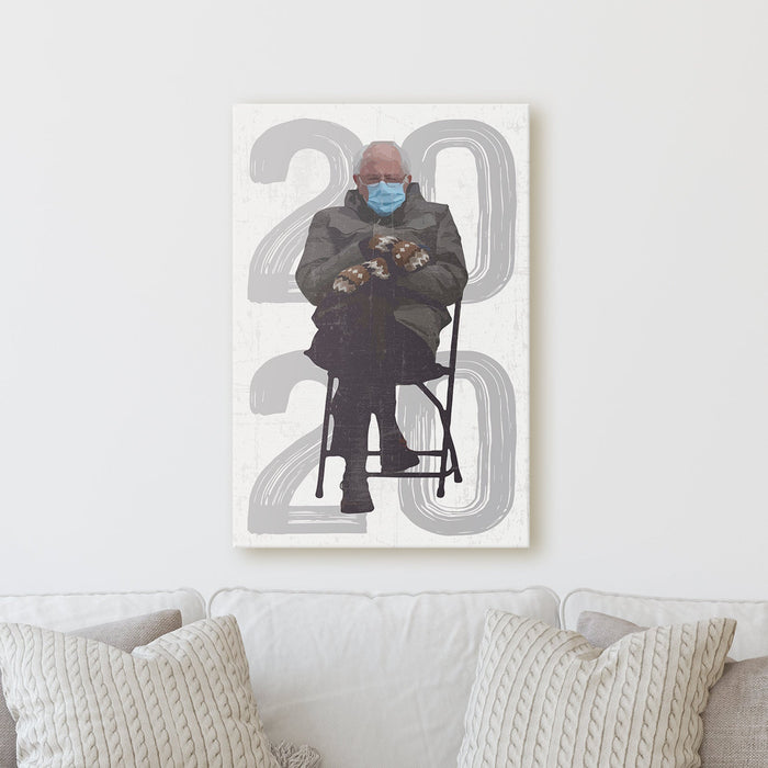Bernie Sanders Sums Up 2020 In One Image | Sign Work Funny Office Inspiration Wall Decor Canvas Print