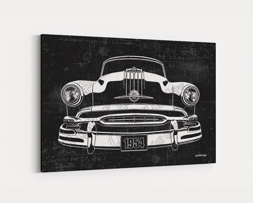 1954 Pontiac Chieftain CarGrilleArt™ | Sign Car Auto Man Cave Art Grill Garage Men Gifts Wall Decor Canvas Print - Milweb1