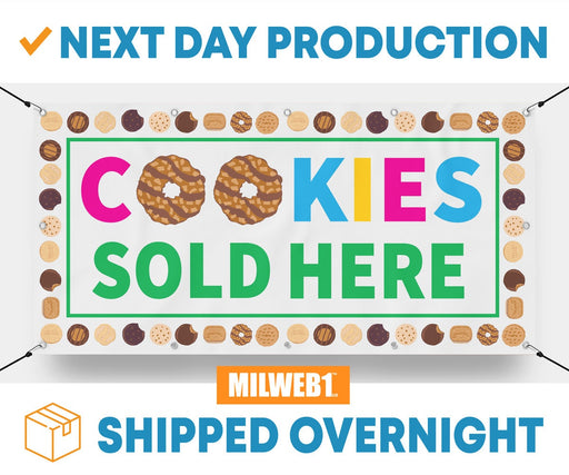Cookies Sold Here Girl Scout / Cookie Scouts - Vinyl Banner - Sign - Free Overnight Shipping - Milweb1