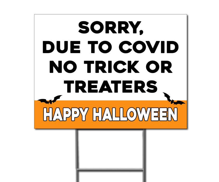 No Trick or Treaters Double-Sided Yard Sign with Stake - Milweb1