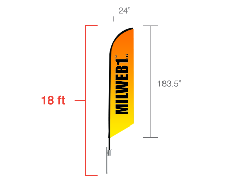 Milweb1 18' Feather Angled Flag