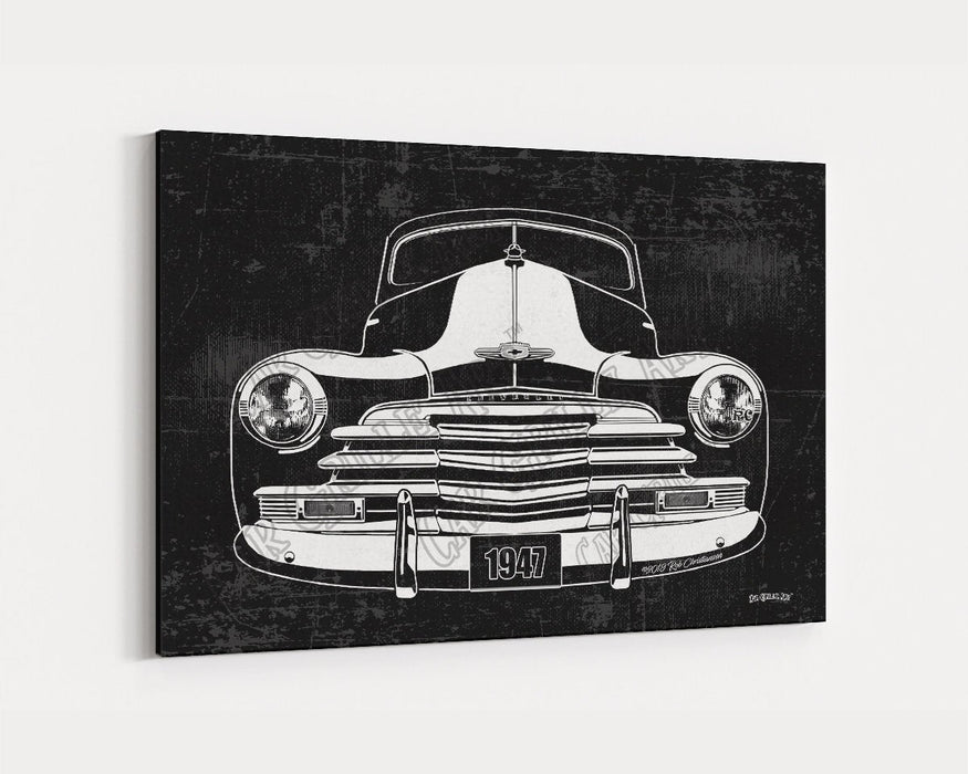Milweb1 1947 Chevy Series 2000 1500 Fleetline/Stylemaster/Sportsmaster Sedan CarGrilleArt TM |  Man Cave Art Grill Garage Wall Decor Canvas Print