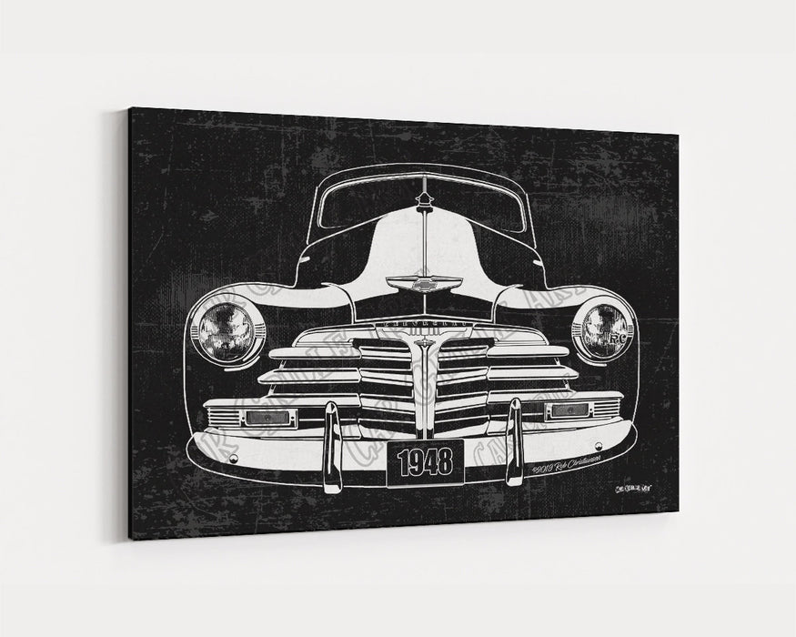 Milweb1 1948 Chevy Fleetline Fleetmaster Stylemaster CarGrilleArt TM |  Man Cave Art Grill Garage Wall Decor Canvas Print