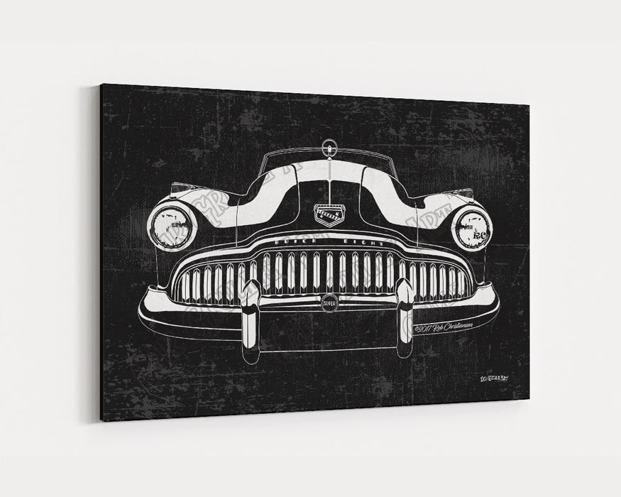 Milweb1 1949 Buick Super CarGrilleArt TM | Sign Car Auto Man Cave Art Grill Garage Men Gifts Wall Decor Canvas Print