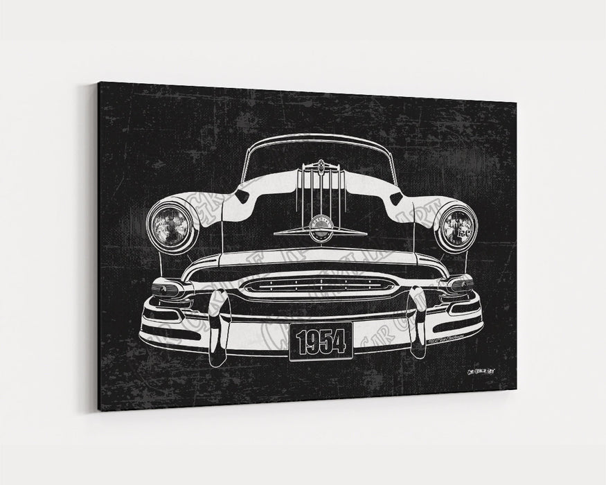 Milweb1 1954 Pontiac Chieftain CarGrilleArt™ | Sign Car Auto Man Cave Art Grill Garage Men Gifts Wall Decor Canvas Print