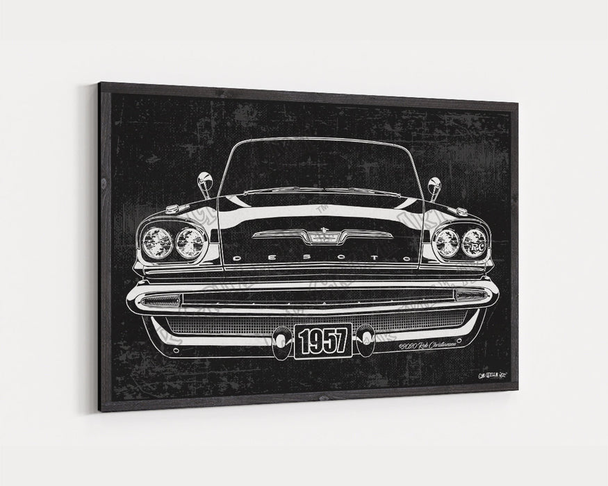 Milweb1 1957 DeSoto Adventurer CarGrilleArt™ | Sign Car Auto Man Cave Art Grill Garage Men Gifts Wall Decor Canvas Print