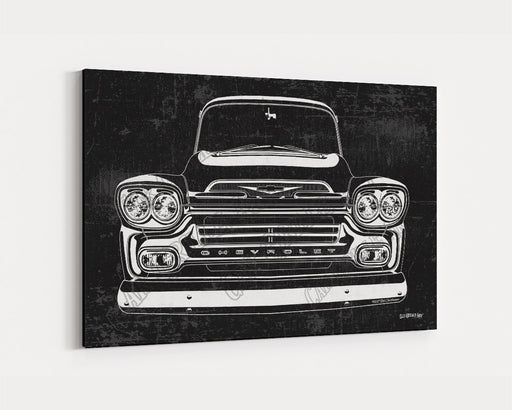Milweb1 1959 Apache Chevrolet Chevy Truck CarGrilleArt TM | Sign Car Auto Man Cave Art Grill Garage Men Gifts Wall Decor Canvas Print