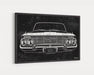 Milweb1 1961 Chevrolet Chevy Impala 283 CarGrilleArt™ | Sign Car Auto Man Cave Art Grill Garage Men Gifts Wall Decor Canvas Print