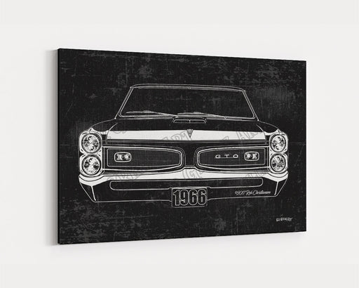 Milweb1 1966 Pontiac GTO CarGrilleArt™ | Sign Car Auto Man Cave Art Grill Garage Men Gifts Wall Decor Canvas Print
