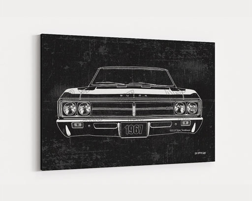 Milweb1 1967 Buick GS Grand Sport CarGrilleArt TM | Sign Car Auto Man Cave Art Grill Garage Men Gifts Wall Decor Canvas Print