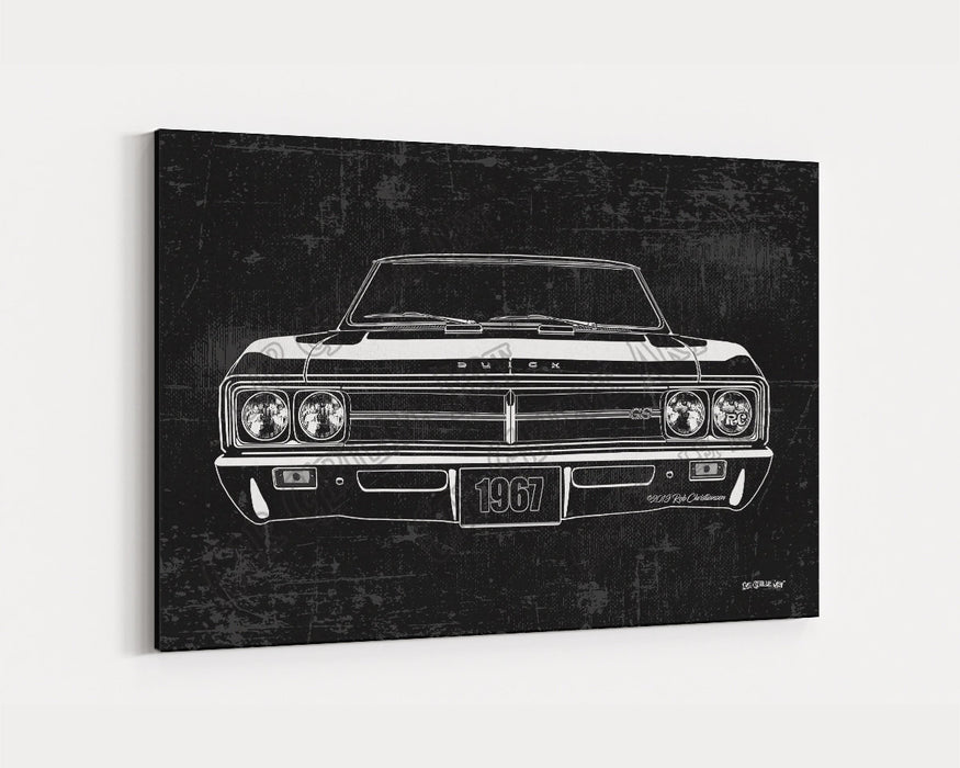 Milweb1 1967 Buick GS Grand Sport CarGrilleArt TM | Sign Car Auto Man Cave Art Grill Garage Men Gifts Wall Decor Canvas Print