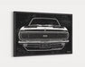 Milweb1 1968 Chevrolet Chevy Camaro SS/RS Hideaway CarGrilleArt TM | Sign Car Auto Man Cave Art Grill Garage Men Gifts Wall Decor Canvas Print