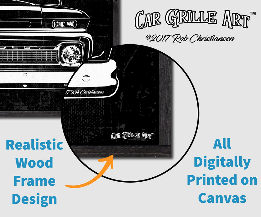 Milweb1 1969 Chevrolet Chevy Impala CarGrilleArt™ | Sign Car Auto Man Cave Art Grill Garage Men Gifts Wall Decor Canvas Print