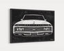 Milweb1 1969 Chevrolet Chevy Impala CarGrilleArt™ | Sign Car Auto Man Cave Art Grill Garage Men Gifts Wall Decor Canvas Print