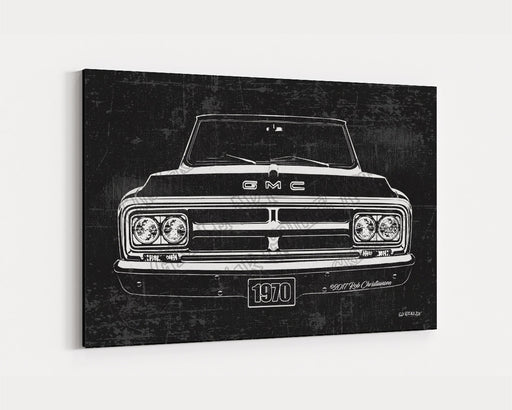 Milweb1 1970 GMC Truck CarGrilleArt TM | Sign Car Auto Man Cave Art Grill Garage Men Gifts Wall Decor Canvas Print