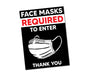 Milweb1 5 Pack / Black Face Mask Required To Enter Window Decal 7.5” X 10”