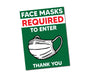 Milweb1 5 Pack / Green Face Mask Required To Enter Window Decal 7.5” X 10”