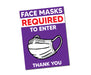 Milweb1 5 Pack / Purple Face Mask Required To Enter Window Decal 7.5” X 10”