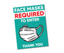 Milweb1 5 Pack / Teal Face Mask Required To Enter Window Decal 7.5” X 10”